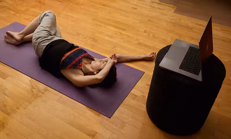 Position recommandée pour la caméra et le tapis.